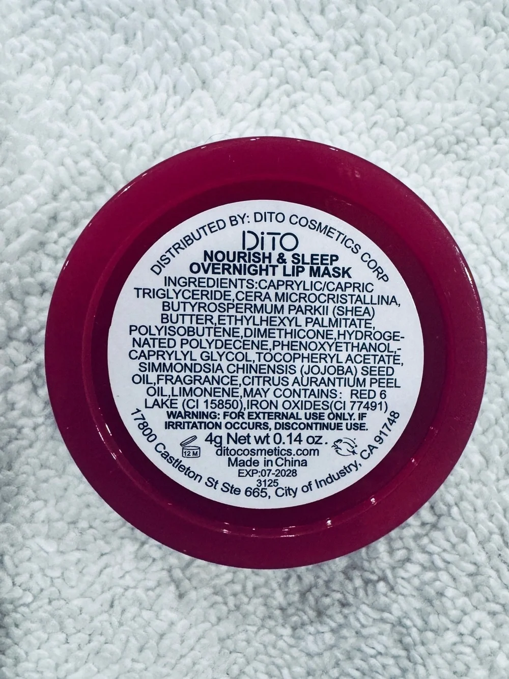 DITO Nourish & Sleep Overnight Lip Mask 4g BRAND NEW/SEALED